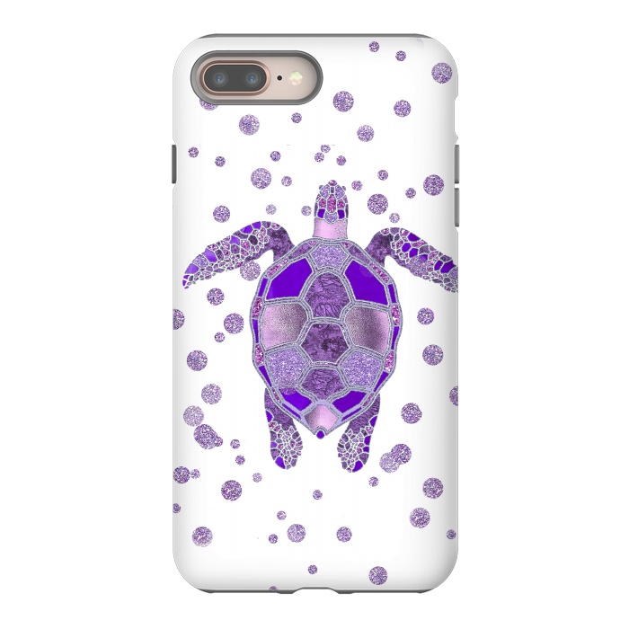 iPhone 7 plus StrongFit Shimmering Purple Turtle by Andrea Haase