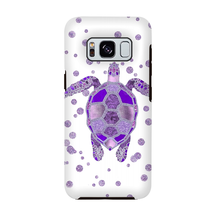 Galaxy S8 StrongFit Shimmering Purple Turtle by Andrea Haase
