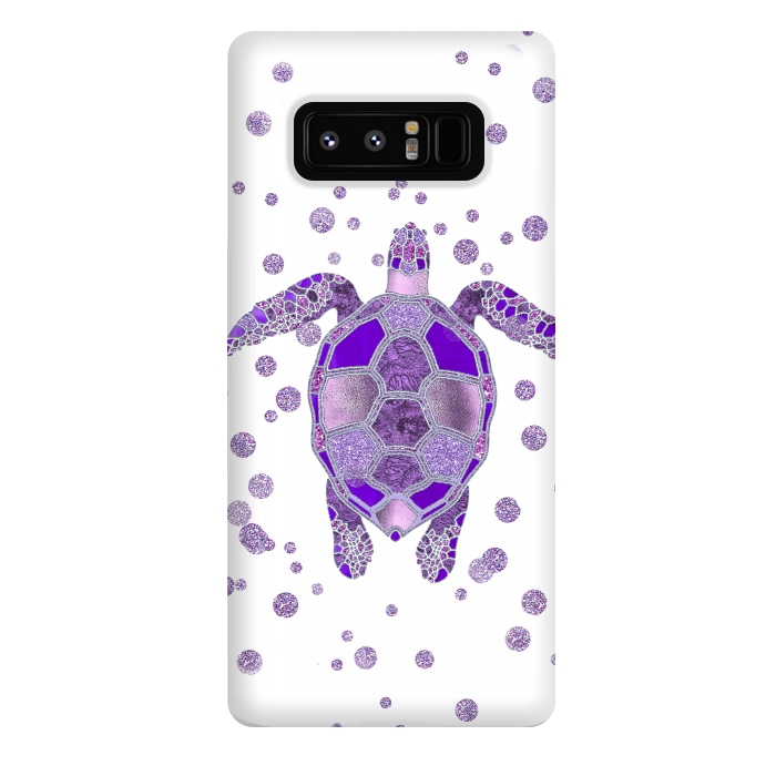 Galaxy Note 8 StrongFit Shimmering Purple Turtle by Andrea Haase