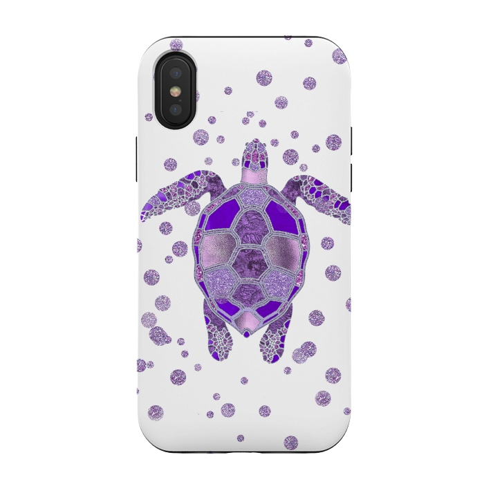 iPhone Xs / X StrongFit Shimmering Purple Turtle by Andrea Haase
