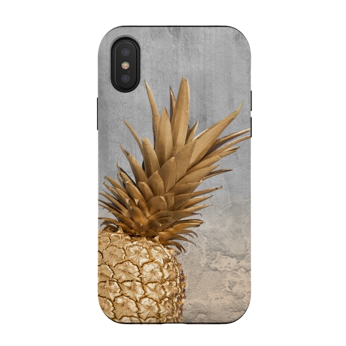 iPhone Xs / X StrongFit Gold Aloha Pineapple  by  Utart