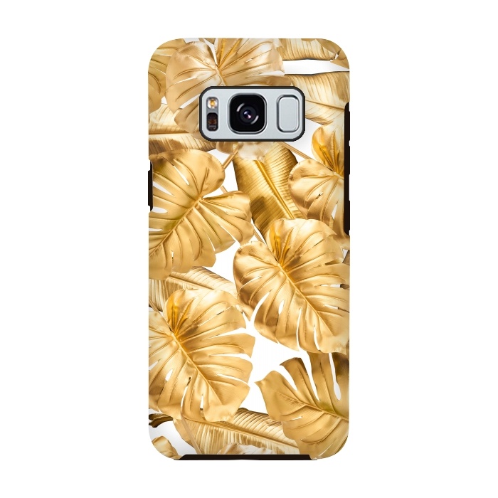 Galaxy S8 StrongFit Aloha Gold Monstera Jungle by  Utart