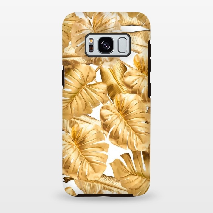 Galaxy S8 plus StrongFit Aloha Gold Monstera Jungle by  Utart