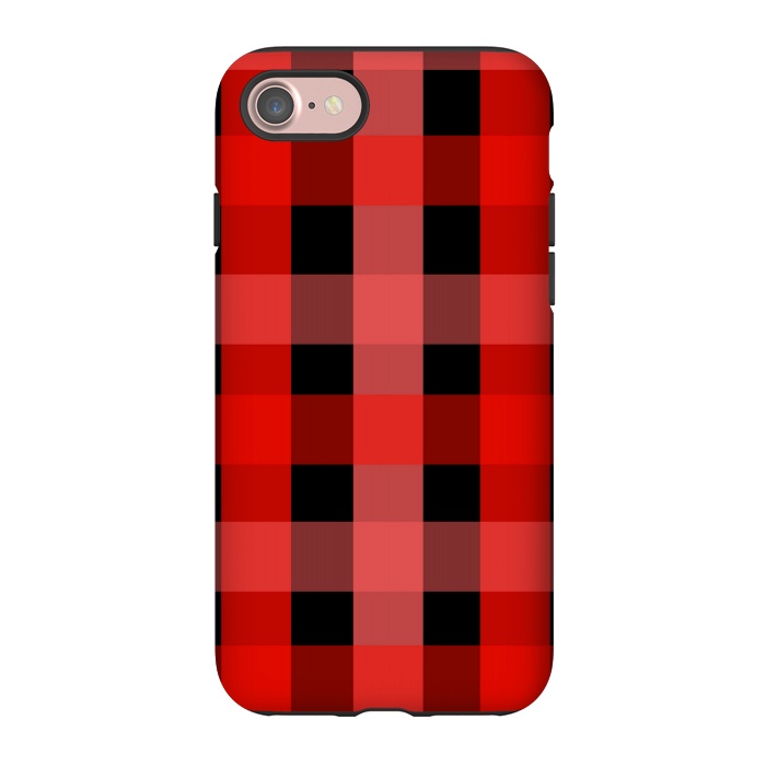 iPhone 7 StrongFit red black checks by MALLIKA
