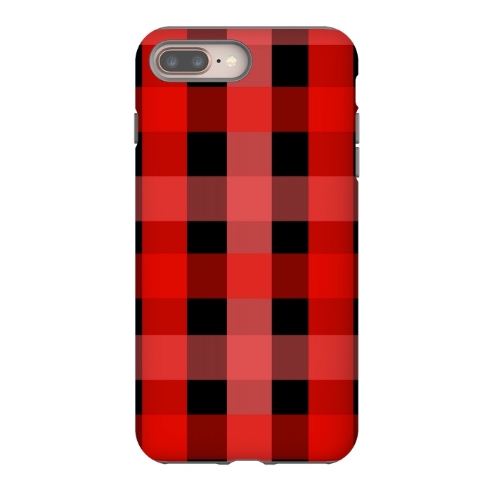 iPhone 7 plus StrongFit red black checks by MALLIKA