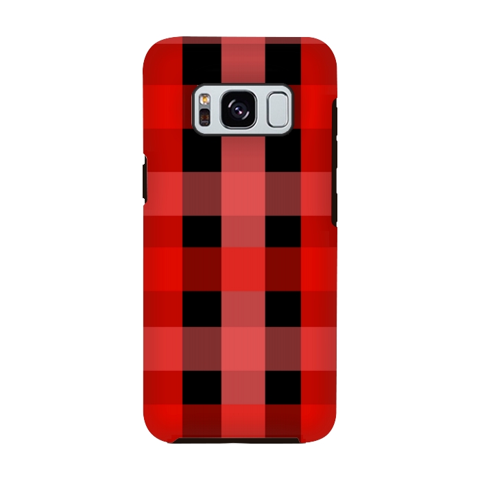 Galaxy S8 StrongFit red black checks by MALLIKA