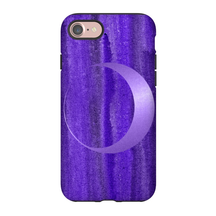 iPhone 7 StrongFit Shiny Purple Half Moon  by Andrea Haase