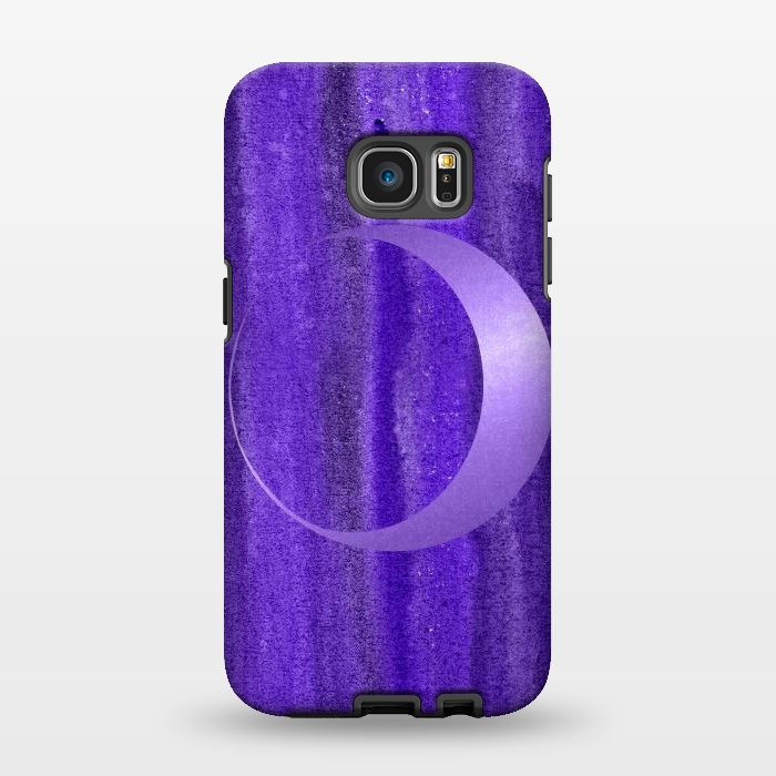 Galaxy S7 EDGE StrongFit Shiny Purple Half Moon  by Andrea Haase