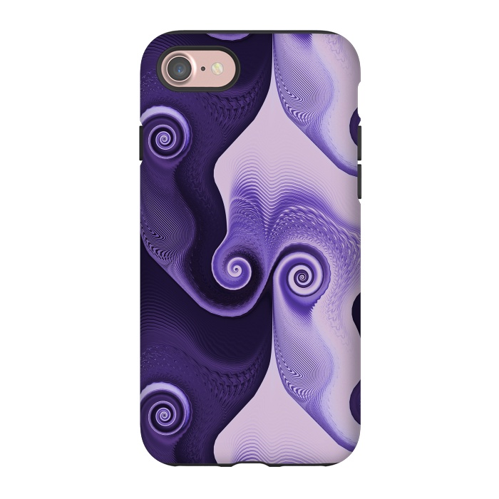 iPhone 7 StrongFit Fancy Purple Spirals by Andrea Haase