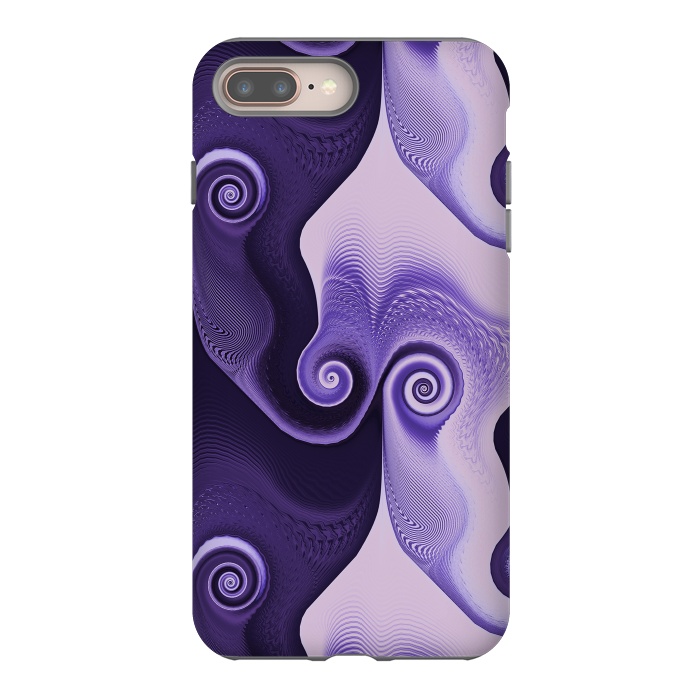 iPhone 7 plus StrongFit Fancy Purple Spirals by Andrea Haase