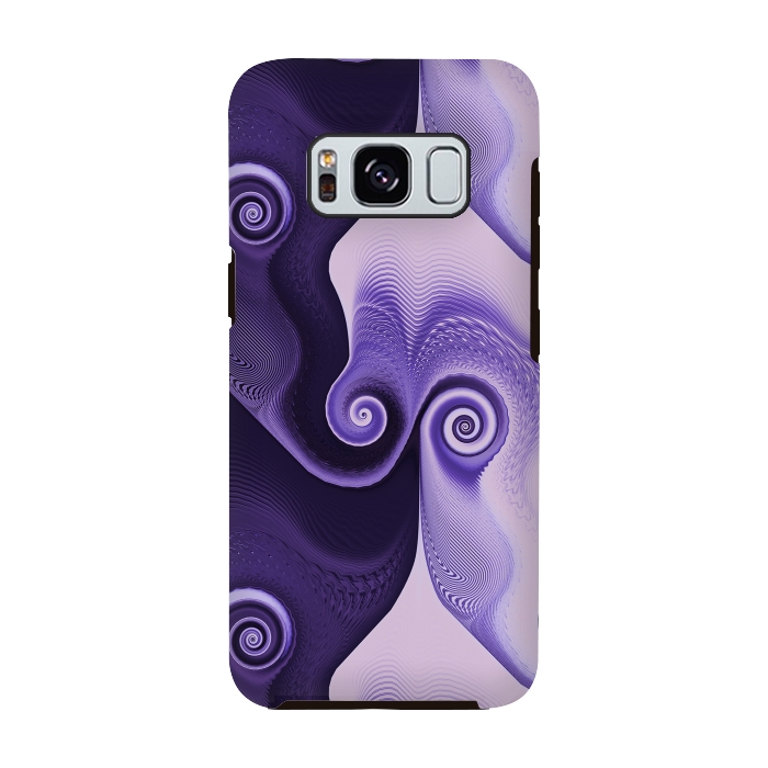 Galaxy S8 StrongFit Fancy Purple Spirals by Andrea Haase