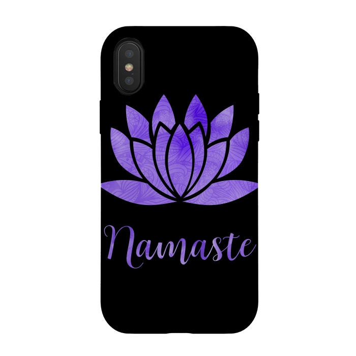 iPhone Xs / X StrongFit Namaste Lotus Flower by Andrea Haase