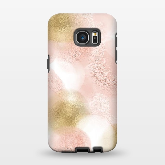 Galaxy S7 EDGE StrongFit Gold and Pink Blush Dots by  Utart
