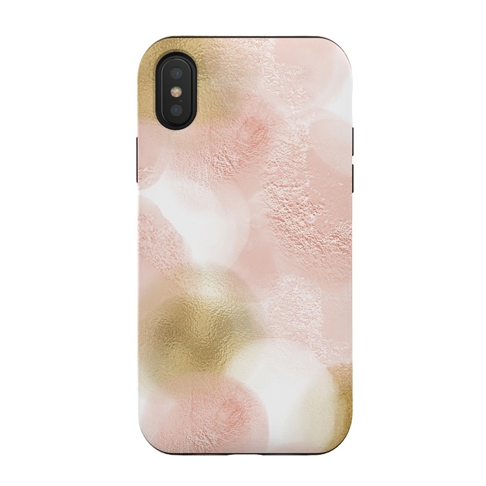 iPhone Xs / X StrongFit Gold and Pink Blush Dots by  Utart