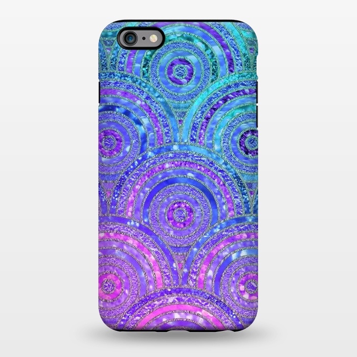 iPhone 6/6s plus StrongFit Pink and Blue Metal Circles Pattern by  Utart