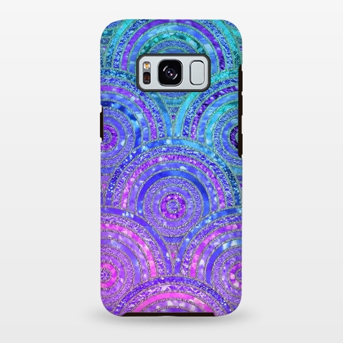 Galaxy S8 plus StrongFit Pink and Blue Metal Circles Pattern by  Utart