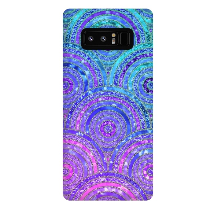 Galaxy Note 8 StrongFit Pink and Blue Metal Circles Pattern by  Utart