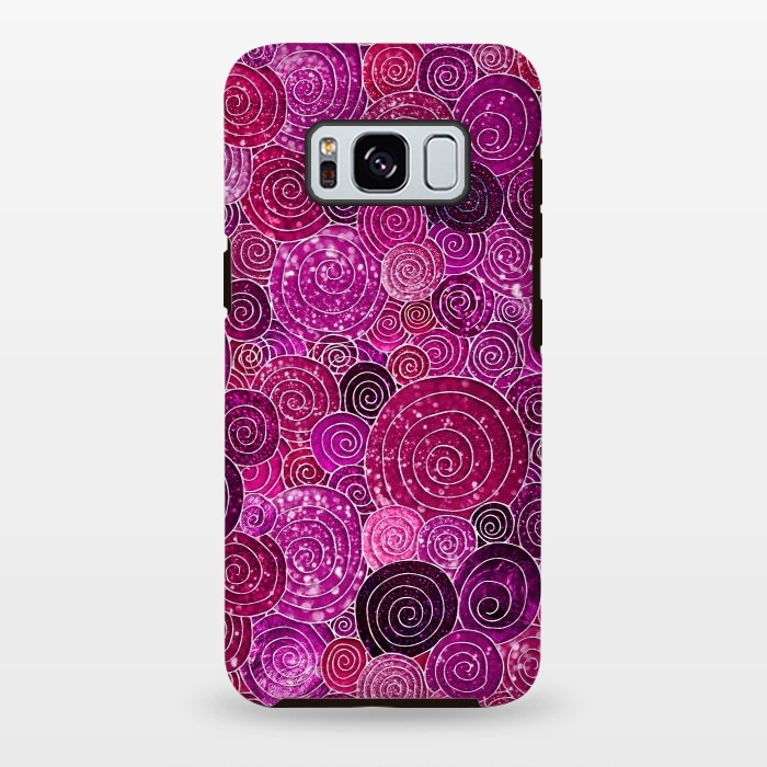 Galaxy S8 plus StrongFit Pink and Purple Metal Foil Circles  by  Utart