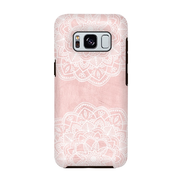 Galaxy S8 StrongFit White and Pink Mandala by  Utart