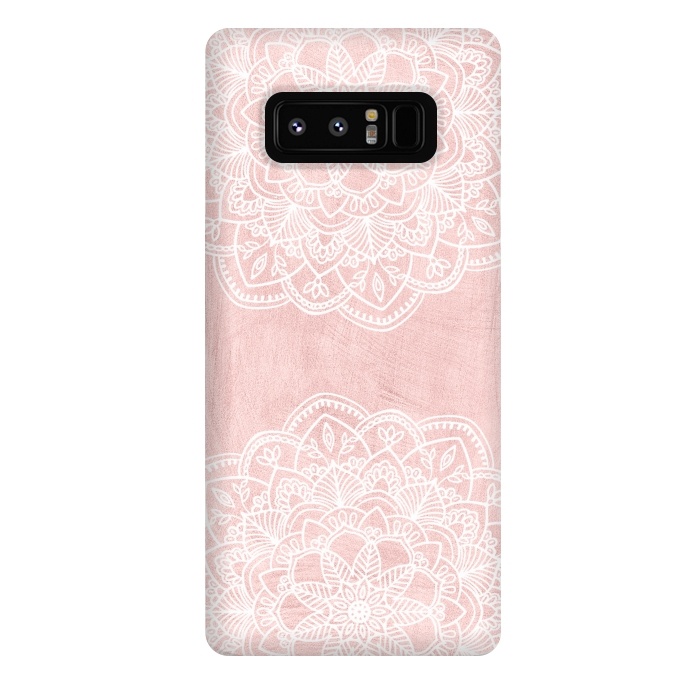 Galaxy Note 8 StrongFit White and Pink Mandala by  Utart