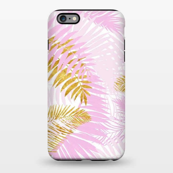 iPhone 6/6s plus StrongFit Pink and Gold Palm Leaves by  Utart