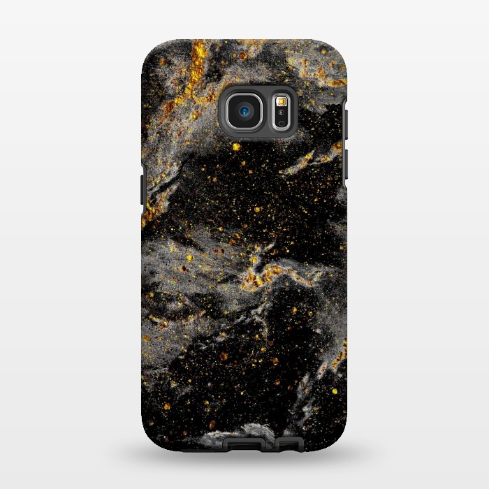 Galaxy S7 EDGE StrongFit Galaxy Black Gold by Gringoface Designs