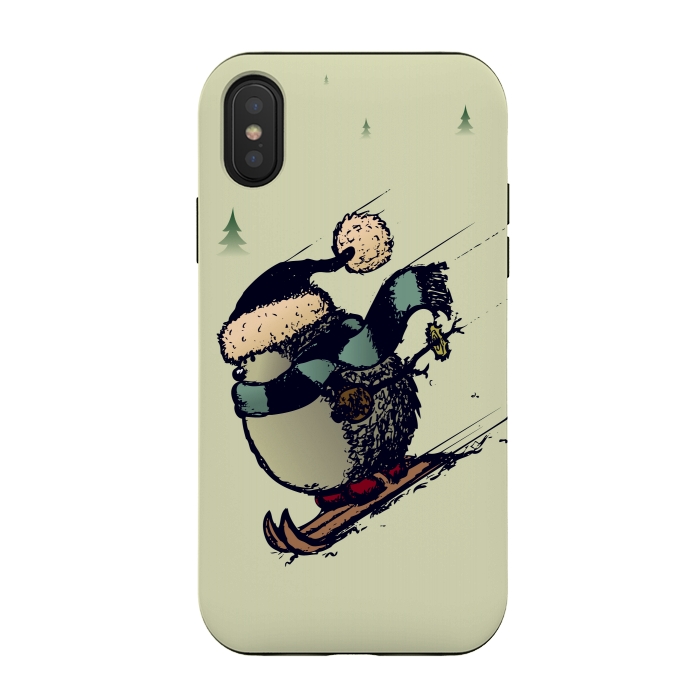 iPhone Xs / X StrongFit Skier  by Mangulica