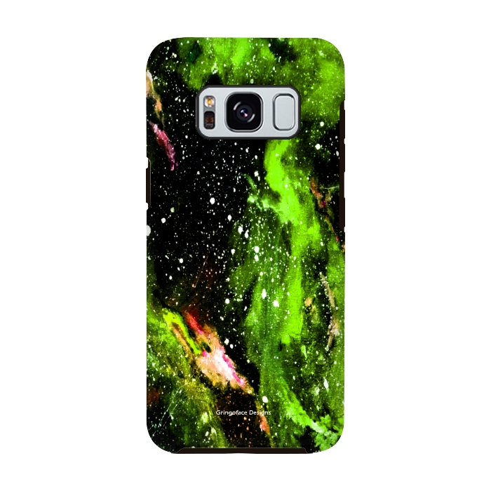 Galaxy S8 StrongFit Green Galaxy by Gringoface Designs