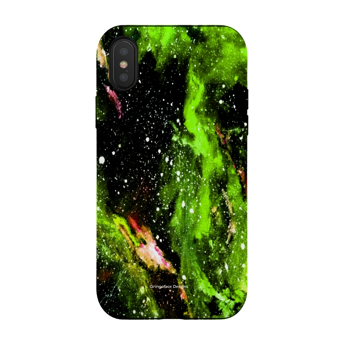 iPhone Xs / X StrongFit Green Galaxy by Gringoface Designs