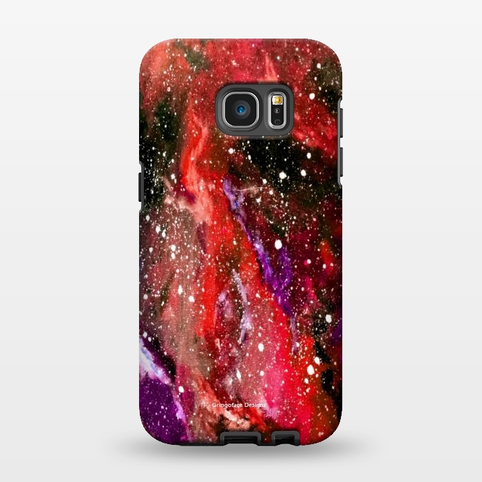 Galaxy S7 EDGE StrongFit Red Galaxy by Gringoface Designs