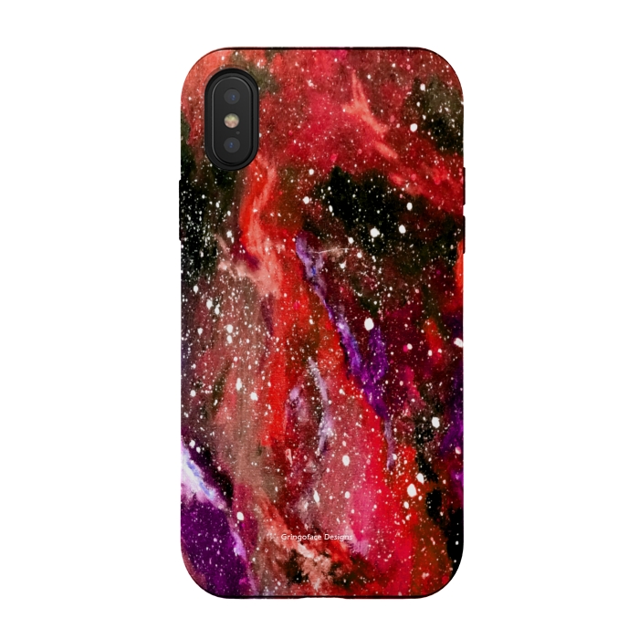 iPhone Xs / X StrongFit Red Galaxy by Gringoface Designs