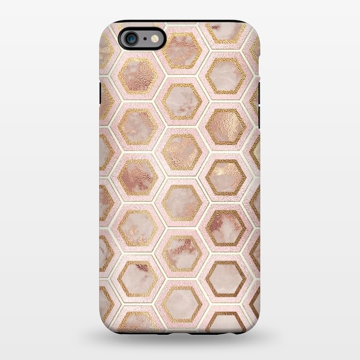 iPhone 6/6s plus StrongFit Marble and Rose Gold Honeycomb Pattern by  Utart