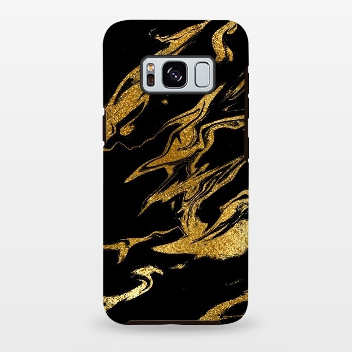 Galaxy S8 plus StrongFit Black and Gold Luxury Marble by  Utart