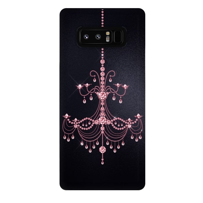Galaxy Note 8 StrongFit Pink sparkling chandelier on metal black  by  Utart