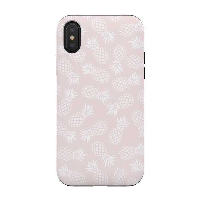 iPhone Xs / X StrongFit Pineapple pattern on pink 022 by Jelena Obradovic