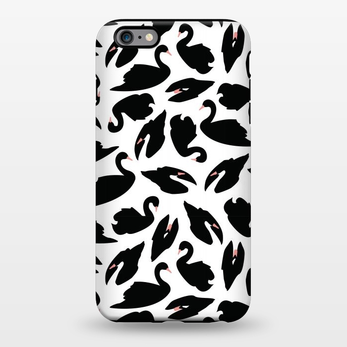 iPhone 6/6s plus StrongFit Black Swan Pattern on White 031 by Jelena Obradovic