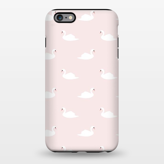 iPhone 6/6s plus StrongFit Swan pattern on pink 033 by Jelena Obradovic