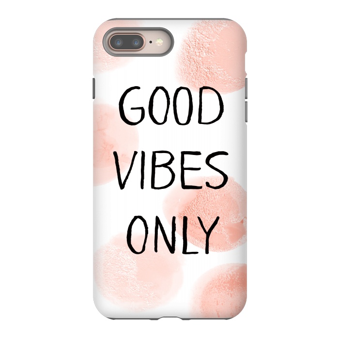 iPhone 7 plus StrongFit Good Vibes Only - Rose Gold Polka Dots by  Utart