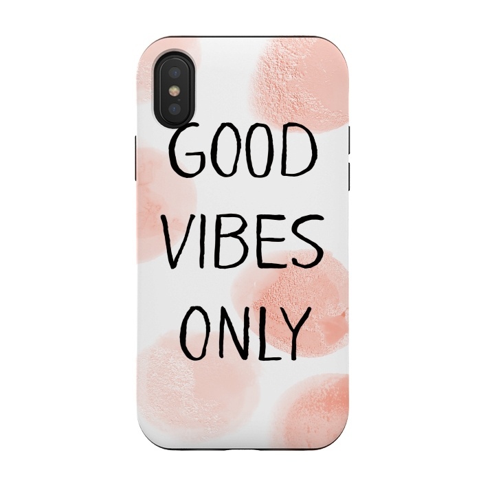 iPhone Xs / X StrongFit Good Vibes Only - Rose Gold Polka Dots by  Utart