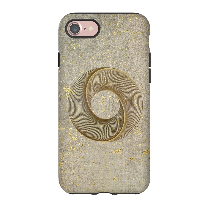 iPhone 7 StrongFit Golden Line Art Circles 2 by Andrea Haase