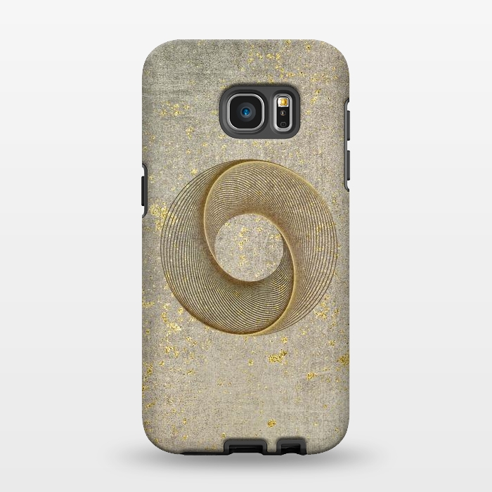 Galaxy S7 EDGE StrongFit Golden Line Art Circles 2 by Andrea Haase