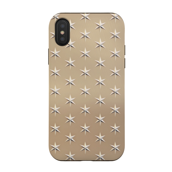 iPhone Xs / X StrongFit Silver Stars On  Gold by Andrea Haase