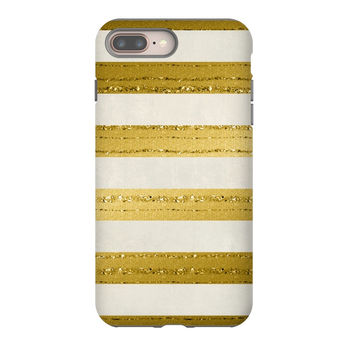 iPhone 7 plus StrongFit Golden Glitter Lines On Cream by Andrea Haase