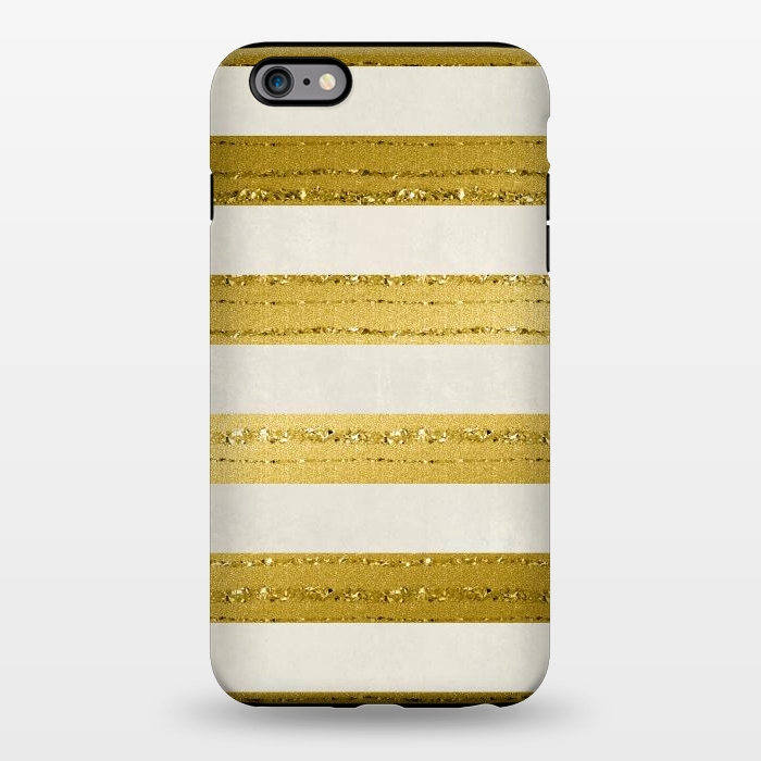 iPhone 6/6s plus StrongFit Golden Glitter Lines On Cream by Andrea Haase