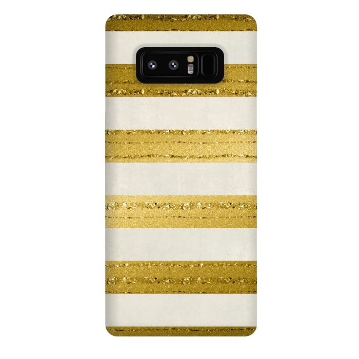 Galaxy Note 8 StrongFit Golden Glitter Lines On Cream by Andrea Haase