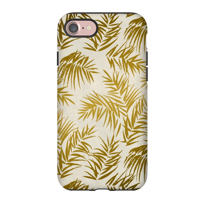 iPhone 7 StrongFit Golden Palm Leaves 2 by Andrea Haase