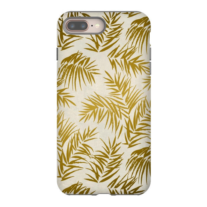 iPhone 7 plus StrongFit Golden Palm Leaves 2 by Andrea Haase