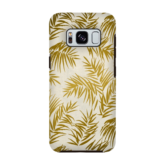 Galaxy S8 StrongFit Golden Palm Leaves 2 by Andrea Haase
