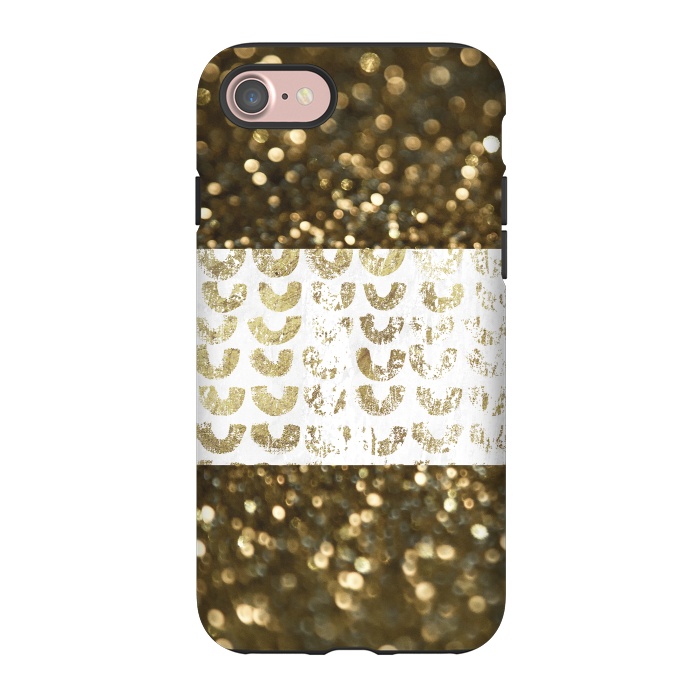 iPhone 7 StrongFit Golden Glitter by Andrea Haase