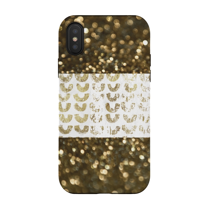 iPhone Xs / X StrongFit Golden Glitter by Andrea Haase